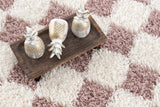 Atira Pink Checkered Shag Rug