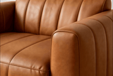 Lyra Modern Channel-Tufted Leather Swivel Chair