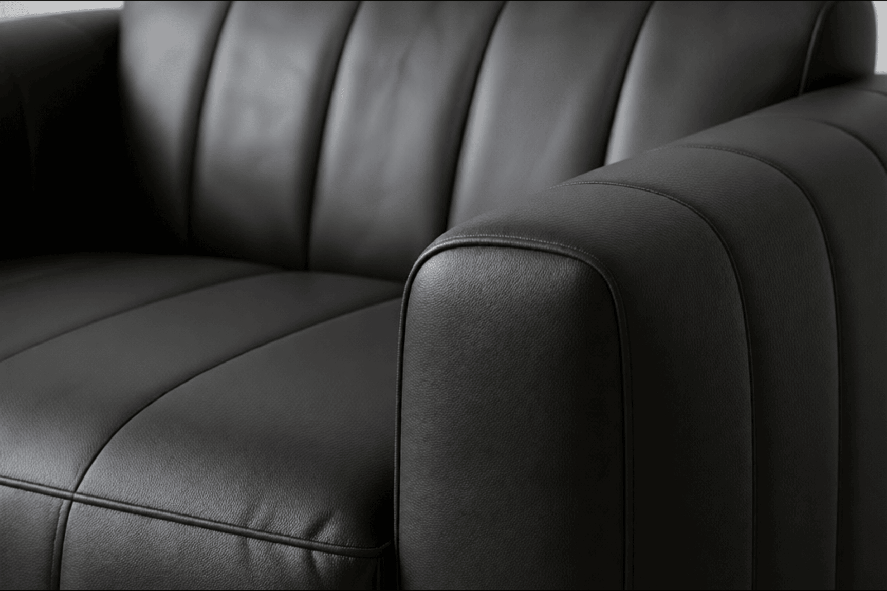 Lyra Modern Channel-Tufted Leather Swivel Chair
