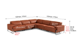 Valencia Melania Distressed Leather Reclining Corner Sectional Sofa
