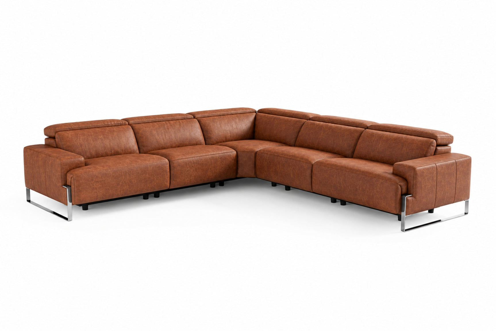 Valencia Melania Distressed Leather Reclining Corner Sectional Sofa