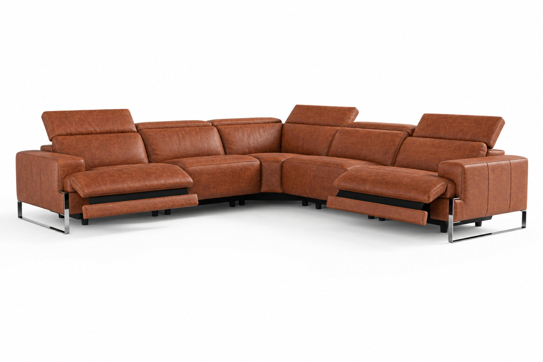 Valencia Melania Distressed Leather Reclining Corner Sectional Sofa