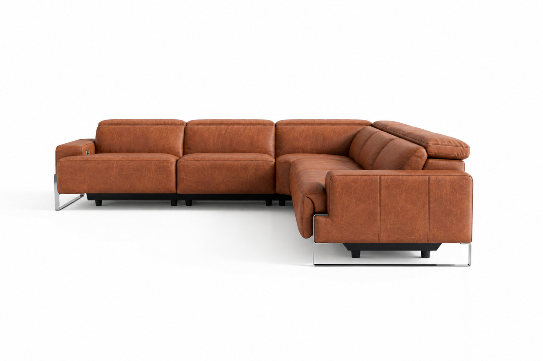Valencia Melania Distressed Leather Reclining Corner Sectional Sofa