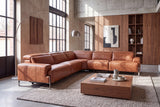 Valencia Melania Distressed Leather Reclining Corner Sectional Sofa