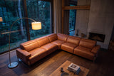 Valencia Melania Distressed Leather Reclining Corner Sectional Sofa