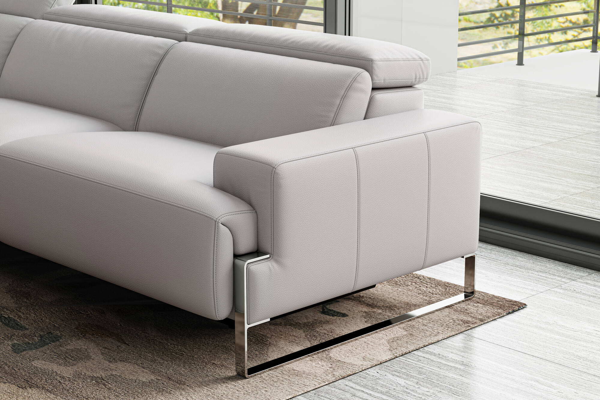 Melania Leather Reclining Corner Sectional Sofa