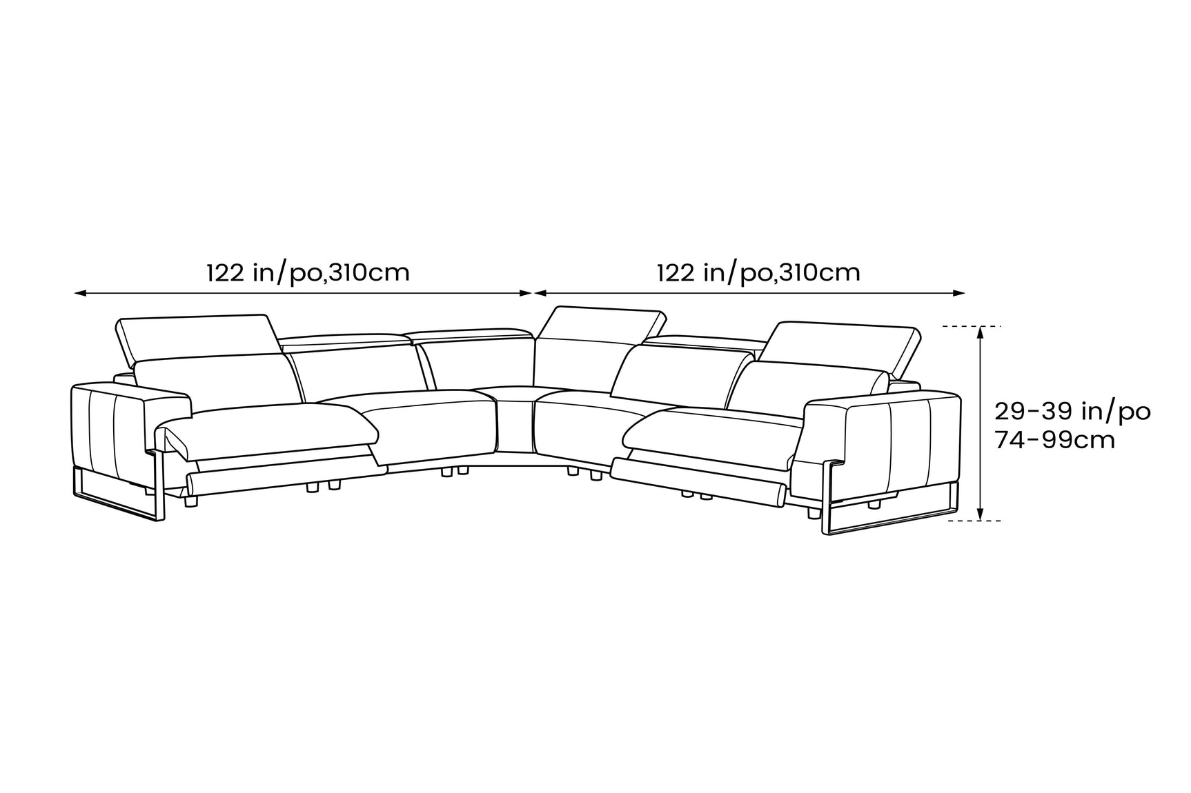 Melania Leather Reclining Corner Sectional Sofa