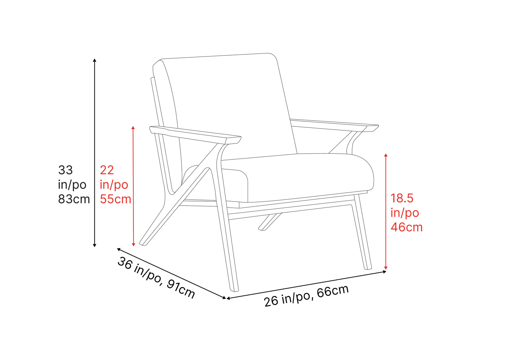 Mia Fabric Accent Chair