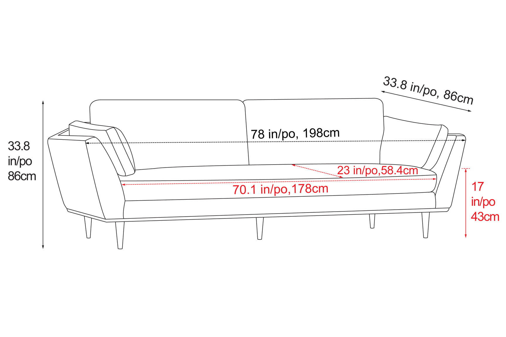 Mila Fabric Sofa