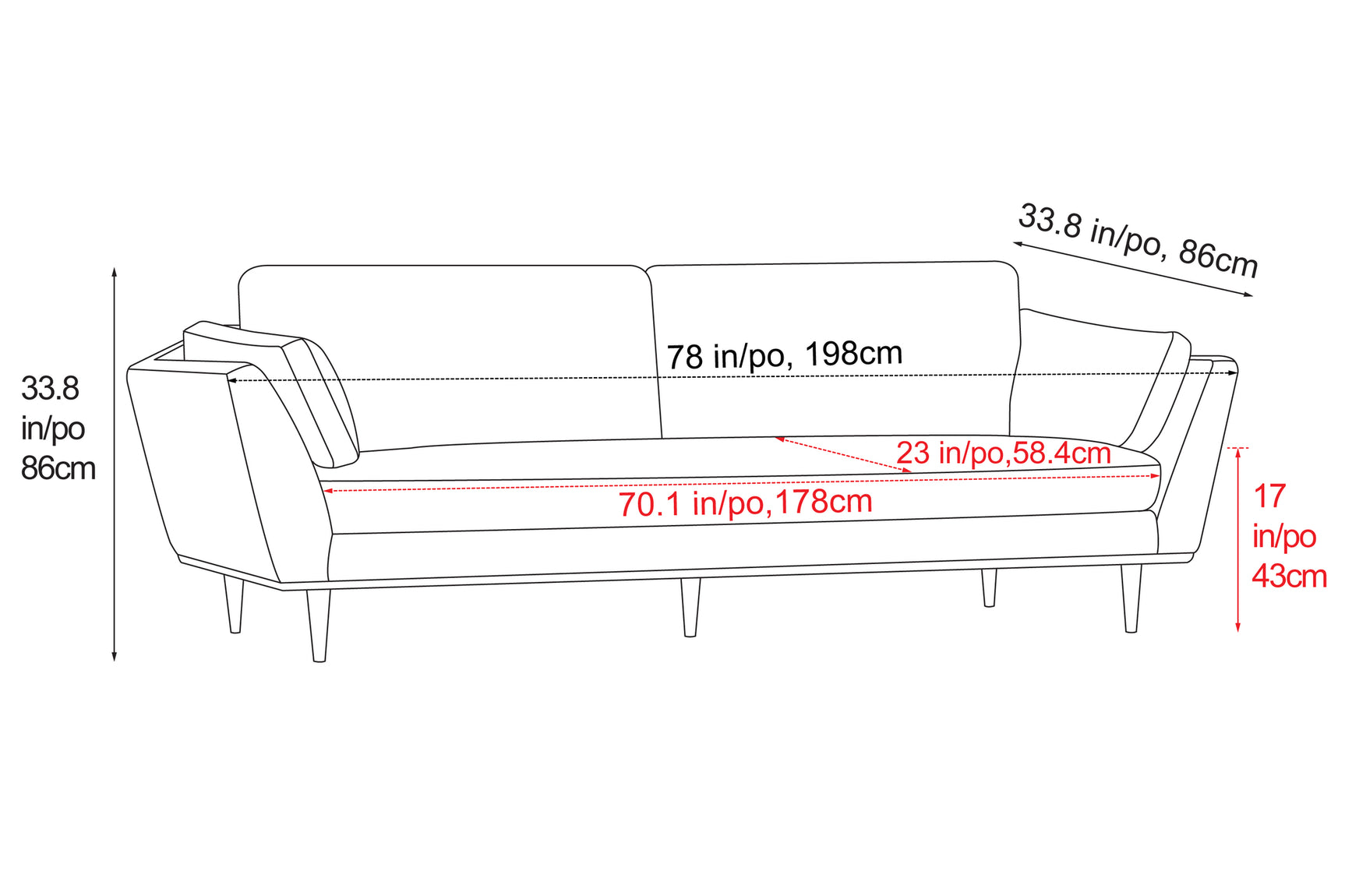 Mila Fabric Sofa