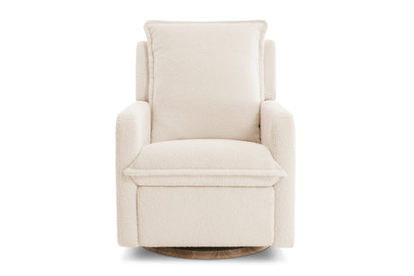 Milo Sheepskin-Finish Fabric Swivel Recliner Chair