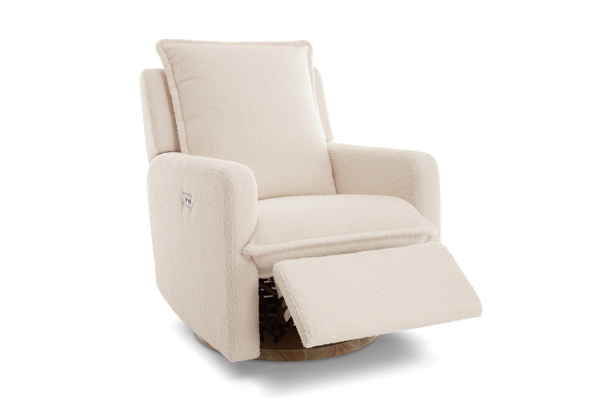 Valencia Milo Sheepskin Swivel Recliner Chair, Beige