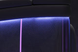 Valencia 2025 New Monza Leather Home Theater Seating With Carbon Fiber Panel Row of 3, Black