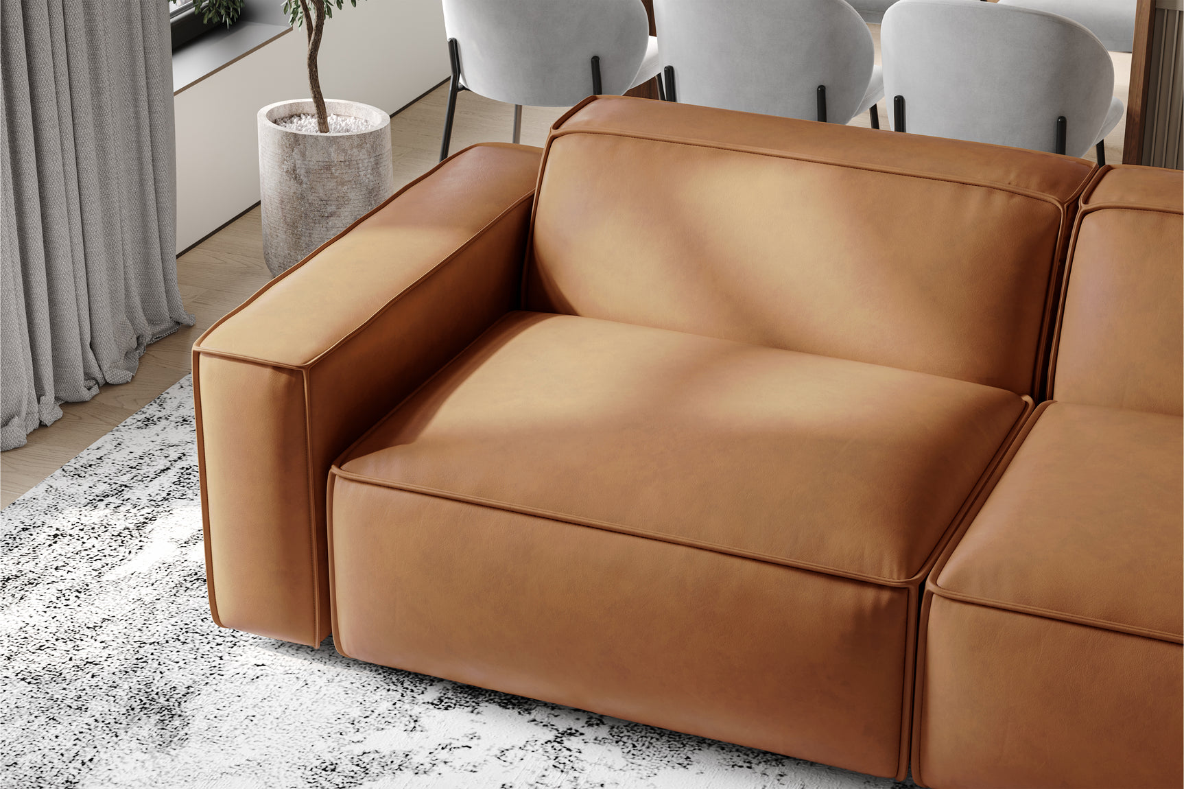 Nathan Leather Modular Sofa