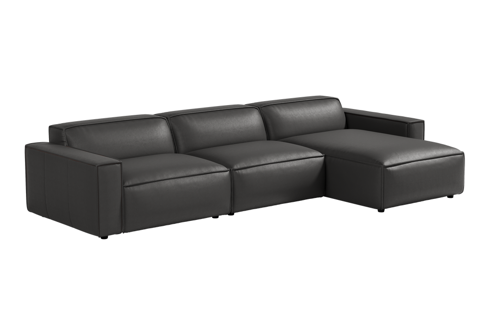 Black leather modular lounge new arrivals