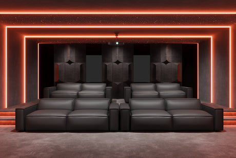 Nathan Leather Theater Lounge Modular Sofa