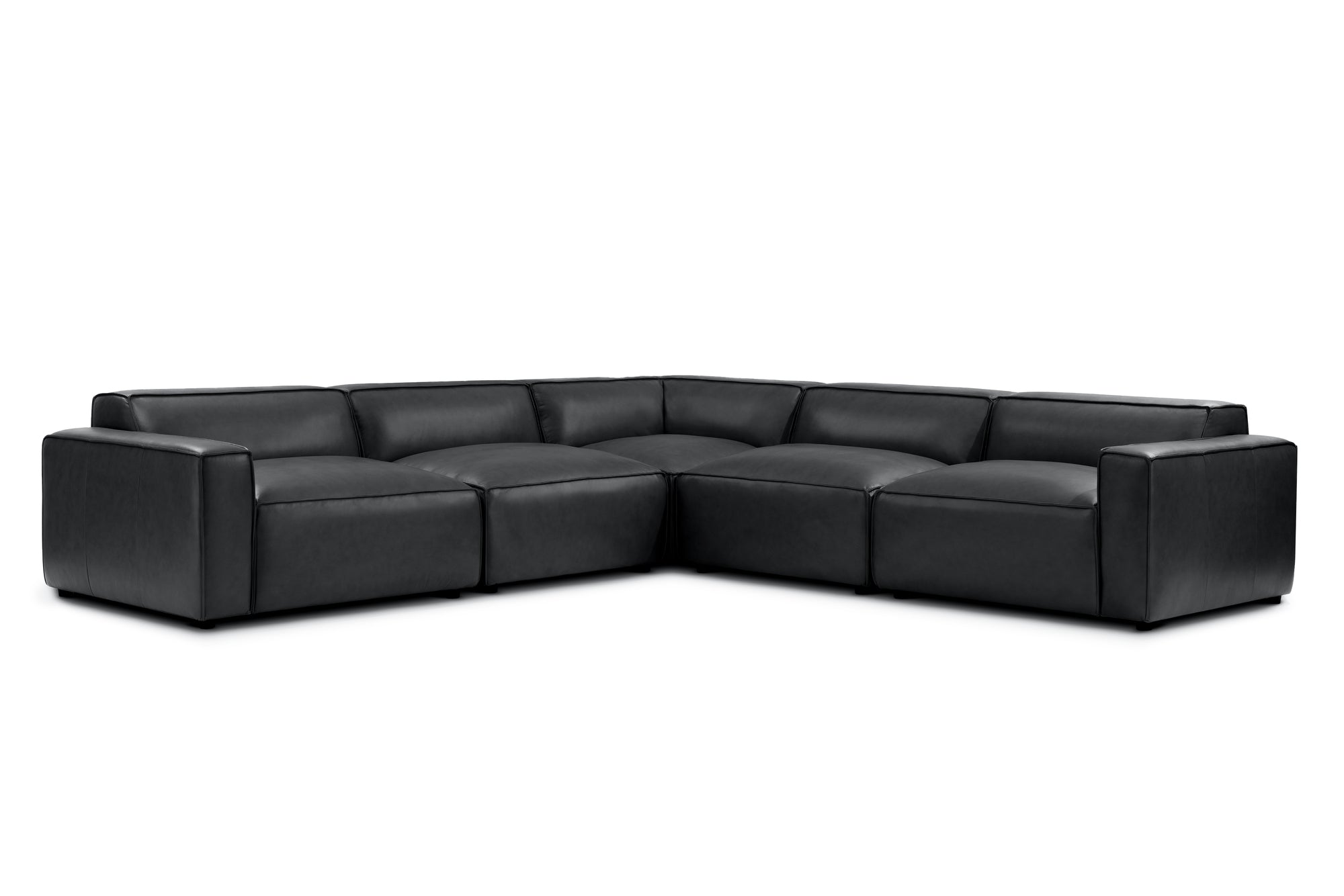 Nathan Leather Modular Corner Sectional Sofa