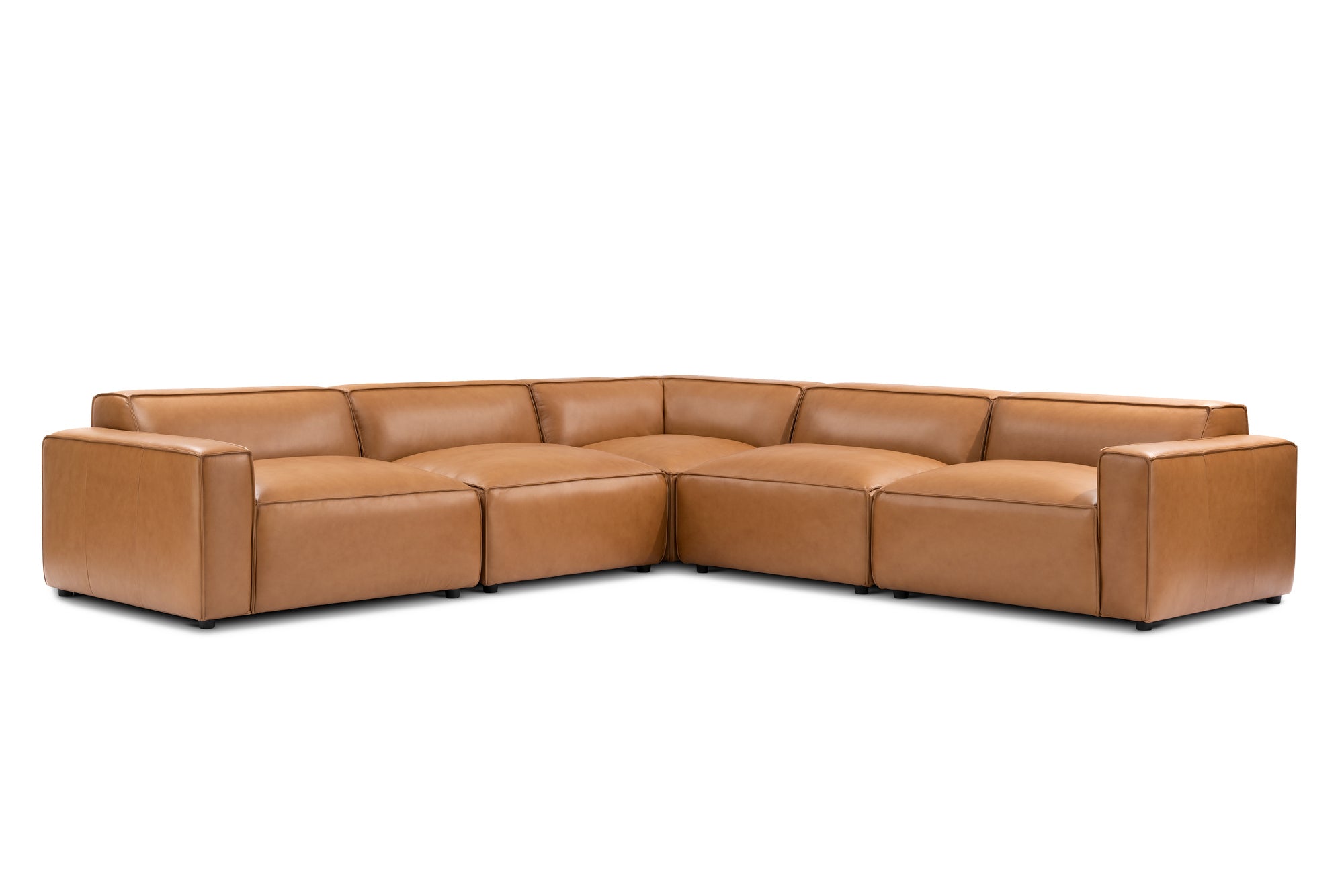 Nathan Leather Modular Corner Sectional Sofa
