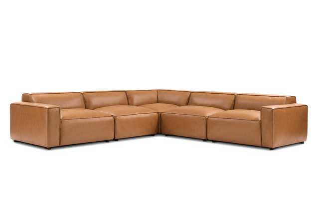 Nathan Leather Modular Corner Sectional Sofa