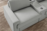 Valencia Nordmaze Leather Corner Sectional Sofa with Integrated Audio