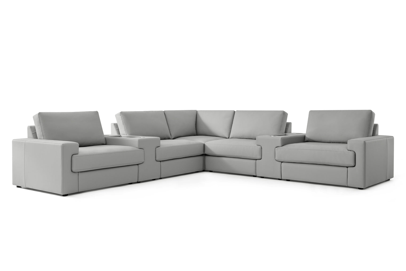 Valencia Nordmaze Leather Corner Sectional Sofa with Integrated Audio