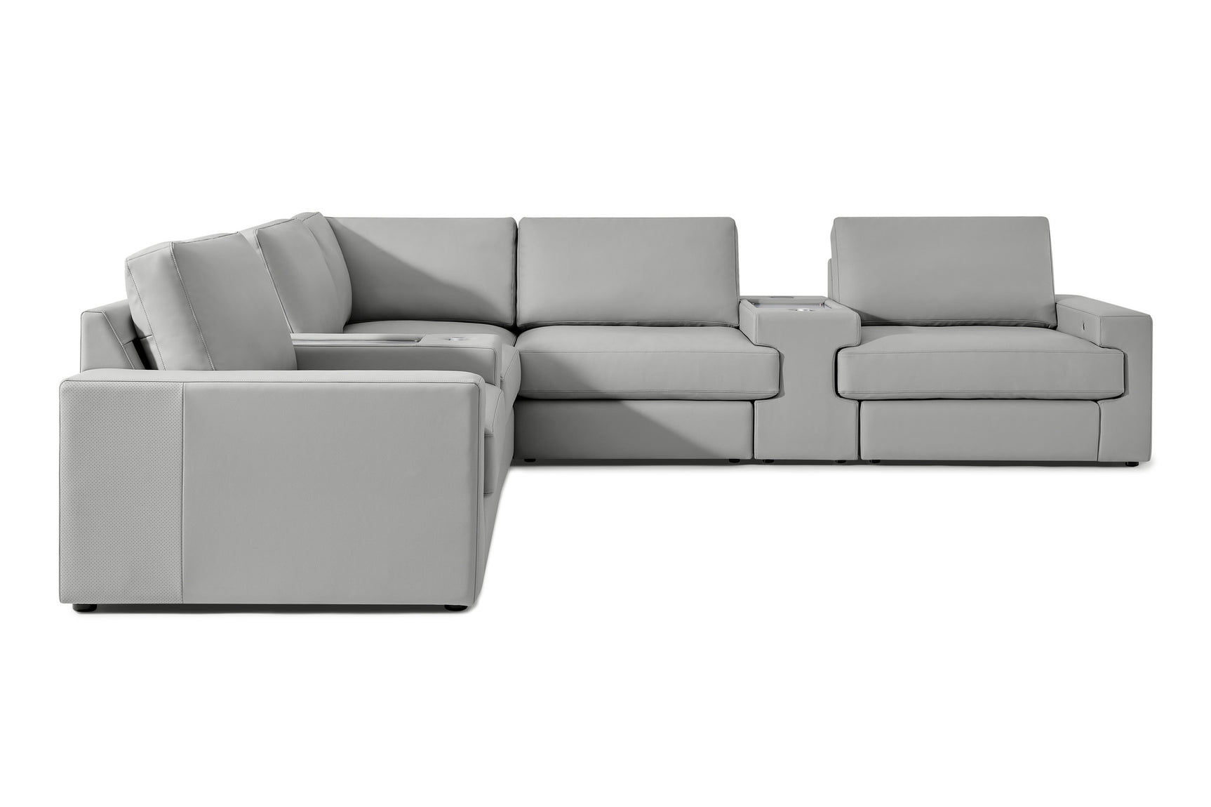 Valencia Nordmaze Leather Corner Sectional Sofa with Integrated Audio
