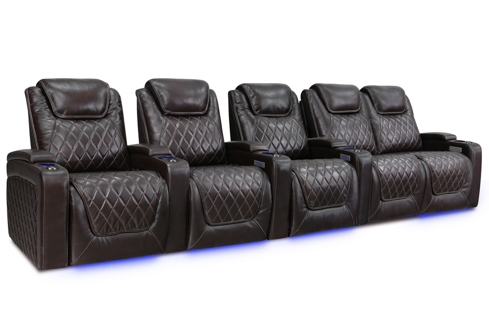 Oslo Row of 5 Loveseat Right, Dark Chocolate