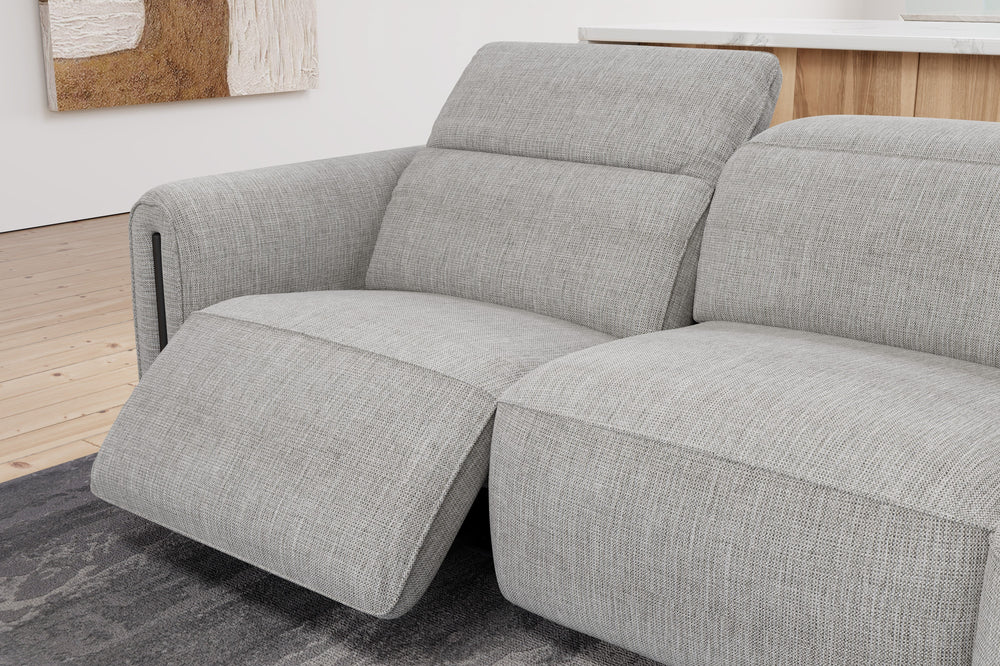 Valencia Octavia Fabric Reclining Sectional Cloud Sofa, L-Shape with Right Chaise, Light Grey