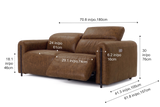 Octavia Distressed Italian Aniline Leather Dual Reclining Sofa