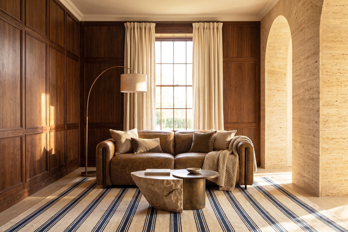 Octavia Distressed Italian Aniline Leather Dual Reclining Sofa