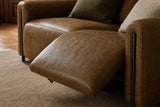 Octavia Distressed Italian Aniline Leather Dual Reclining Sofa