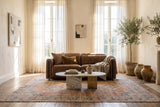 Octavia Distressed Italian Aniline Leather Dual Reclining Sofa