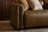Octavia Distressed Italian Aniline Leather Dual Reclining Sofa