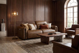 Octavia Distressed Italian Aniline Leather Dual Reclining Sofa