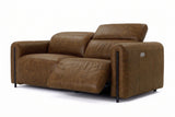 Octavia Distressed Italian Aniline Leather Dual Reclining Sofa