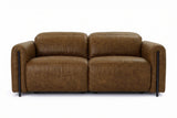 Octavia Distressed Italian Aniline Leather Dual Reclining Sofa