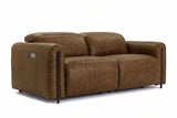 Octavia Distressed Italian Aniline Leather Dual Reclining Sofa