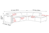 Octavia Fabric Reclining Corner Sectional Cloud Sofa