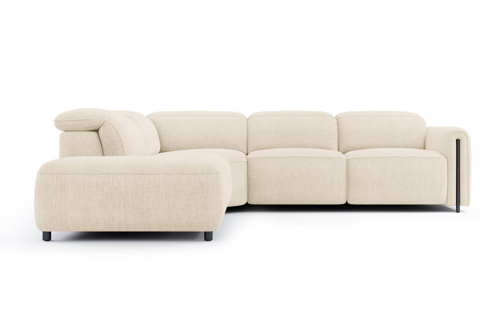 Valencia Octavia Fabric Reclining Sectional Cloud Sofa, L-Shape with Left Chaise, Beige