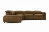 Octavia Distressed Italian Aniline Leather Reclining Corner Sectional Sofa