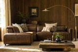 Octavia Distressed Italian Aniline Leather Reclining Corner Sectional Sofa
