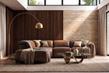 Octavia Distressed Italian Aniline Leather Reclining Corner Sectional Sofa