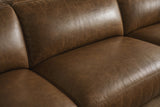 Octavia Distressed Italian Aniline Leather Reclining Corner Sectional Sofa