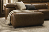 Octavia Distressed Italian Aniline Leather Reclining Corner Sectional Sofa