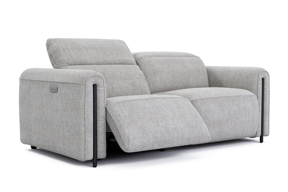 Valencia Octavia Fabric Dual Reclining Cloud Loveseat Sofa, Light Grey