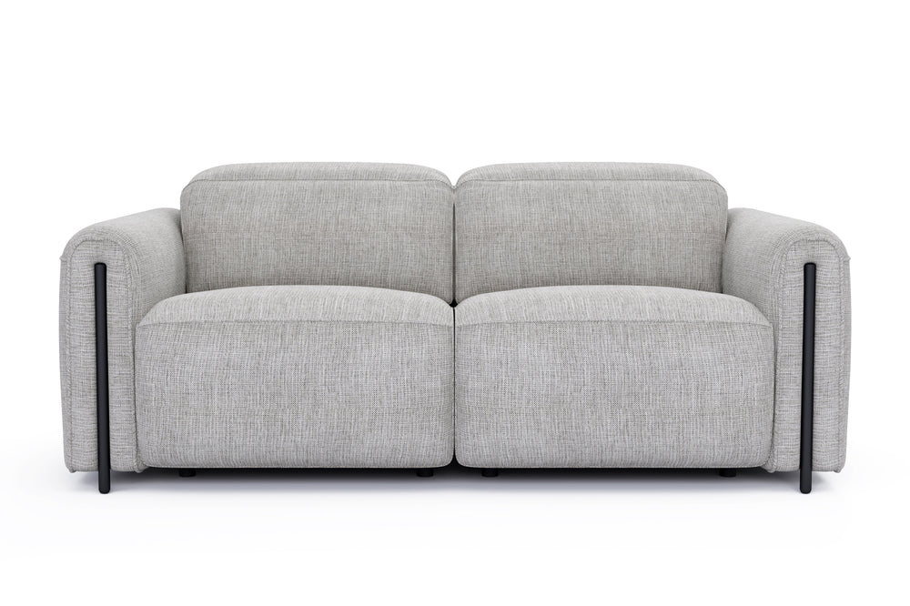 Valencia Octavia Fabric Dual Reclining Cloud Loveseat Sofa, Light Grey