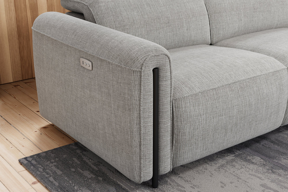 Valencia Octavia Fabric Dual Reclining Cloud Loveseat Sofa, Light Grey