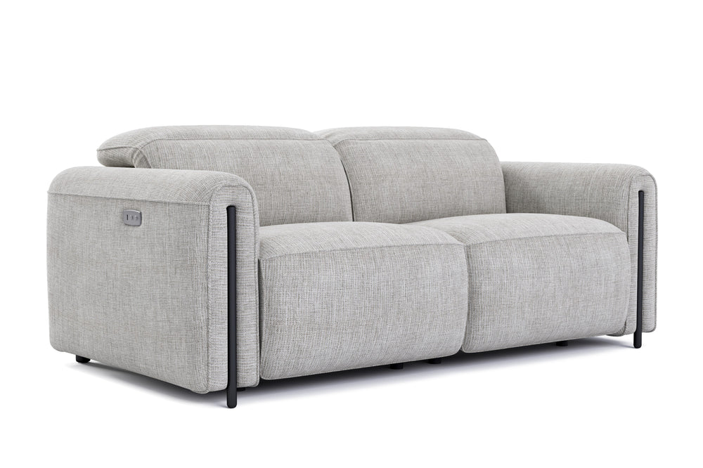 Valencia Octavia Fabric Dual Reclining Cloud Loveseat Sofa, Light Grey