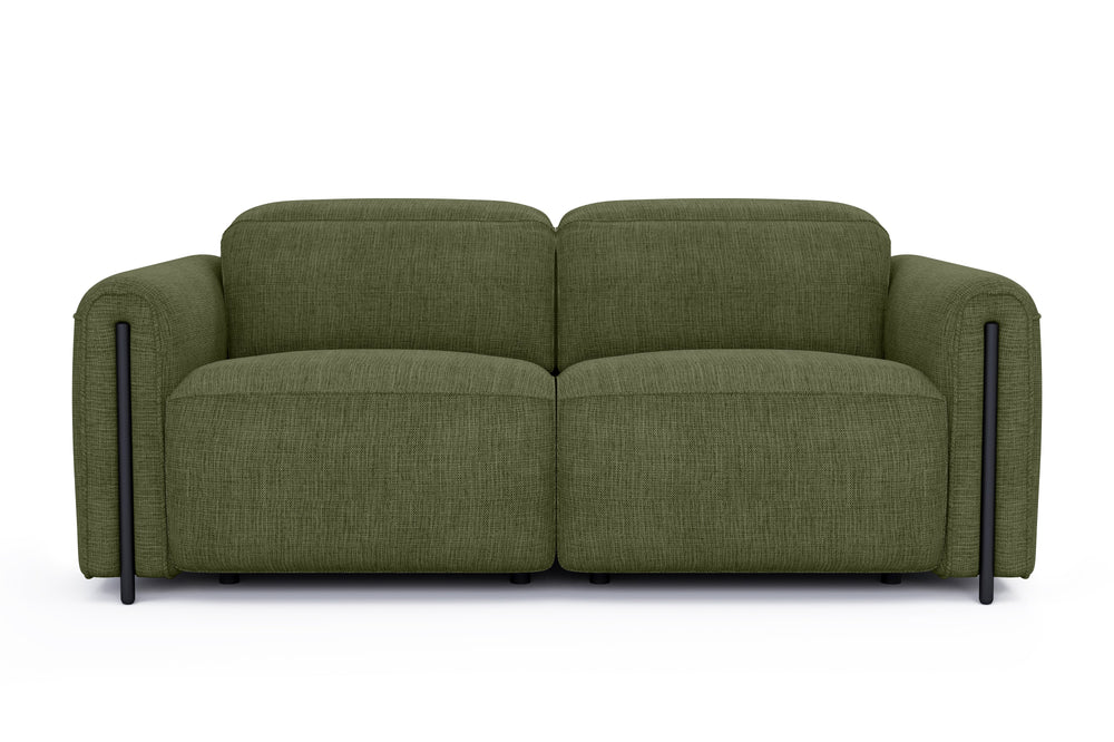 Valencia Octavia Fabric Dual Reclining Cloud Loveseat Sofa, Olive Green