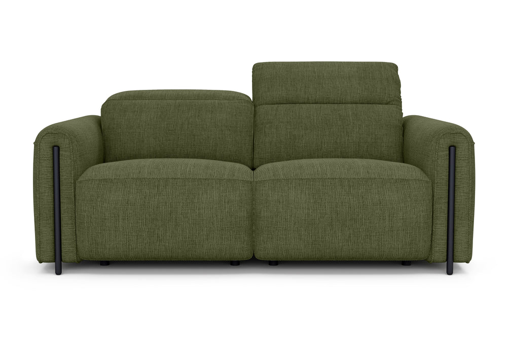 Valencia Octavia Fabric Dual Reclining Cloud Loveseat Sofa, Olive Green